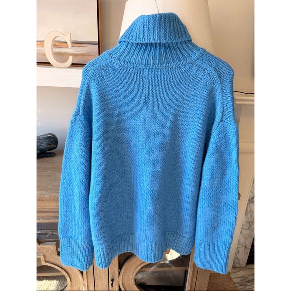 NWOT Samsoe Samsoe Molli Wool & Alpaca Blend Turtleneck Sweater in Lichen Blue S - Picture 5 of 8